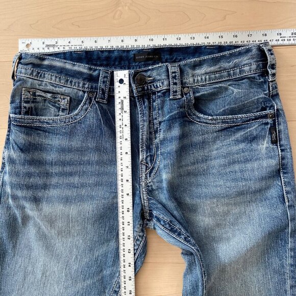 Silver Jeans Co. Eddie Mens relaxed fit lightweight Denim Jeans size 36 raw hems - Picture 8 of 10